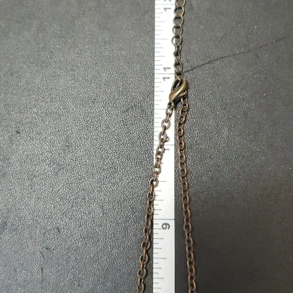 Bronze tone leaf necklace 22-24.5" - Picture 10 of 11